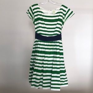Shortsleeve striped sundress.